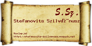 Stefanovits Szilvánusz névjegykártya